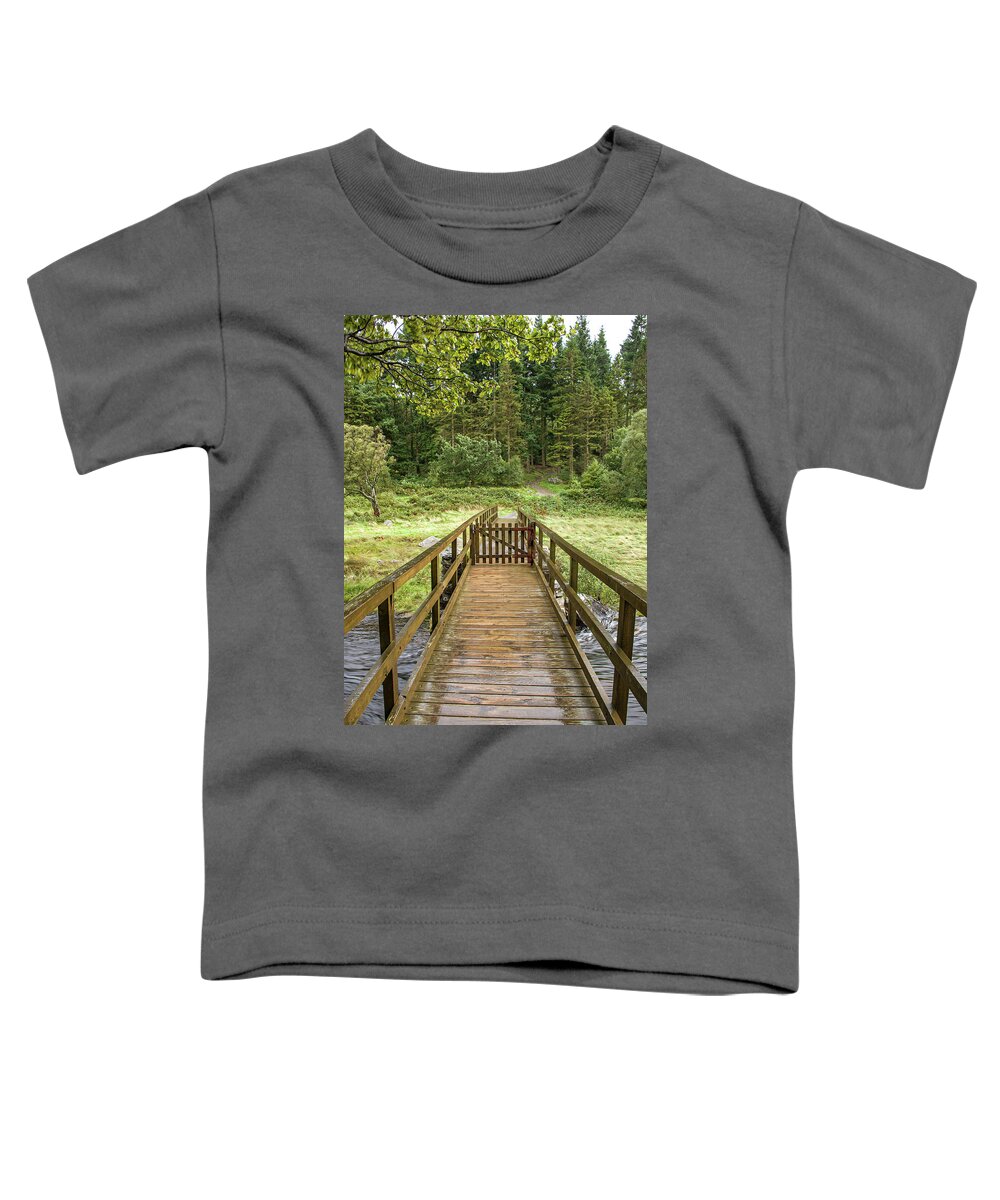 Llyn Mymbyr Toddler T-Shirt featuring the photograph Bridge to nowhere by Average Images