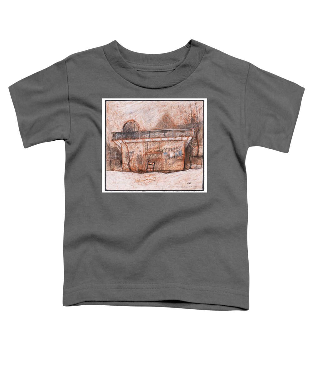 Architecture Toddler T-Shirt featuring the drawing Broken Down by Lisa Tennant