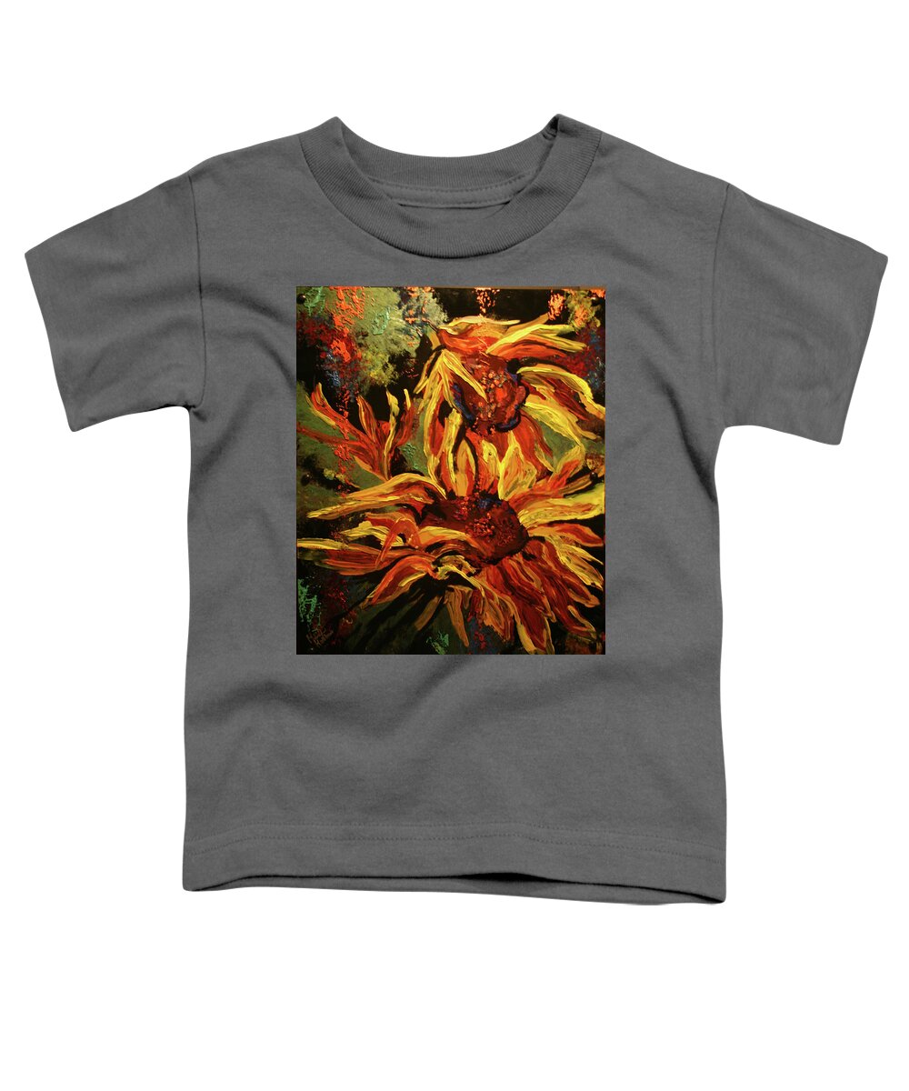 Flowers Toddler T-Shirt featuring the painting Brown Eyed Girls by Marilyn Quigley