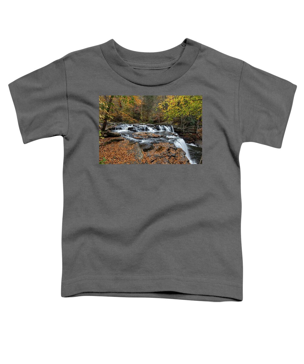 Brush Creek Falls Toddler T-Shirt featuring the photograph Brush Creek Falls Brink by Chris Berrier