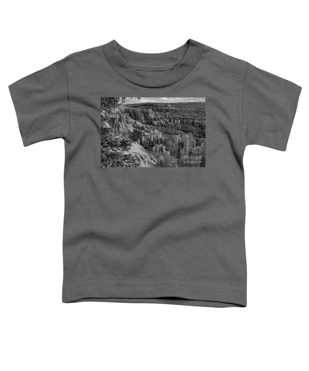 Bryce Canyon Toddler T-Shirt featuring the photograph Bryce Canyon National Park BW I by Chuck Kuhn