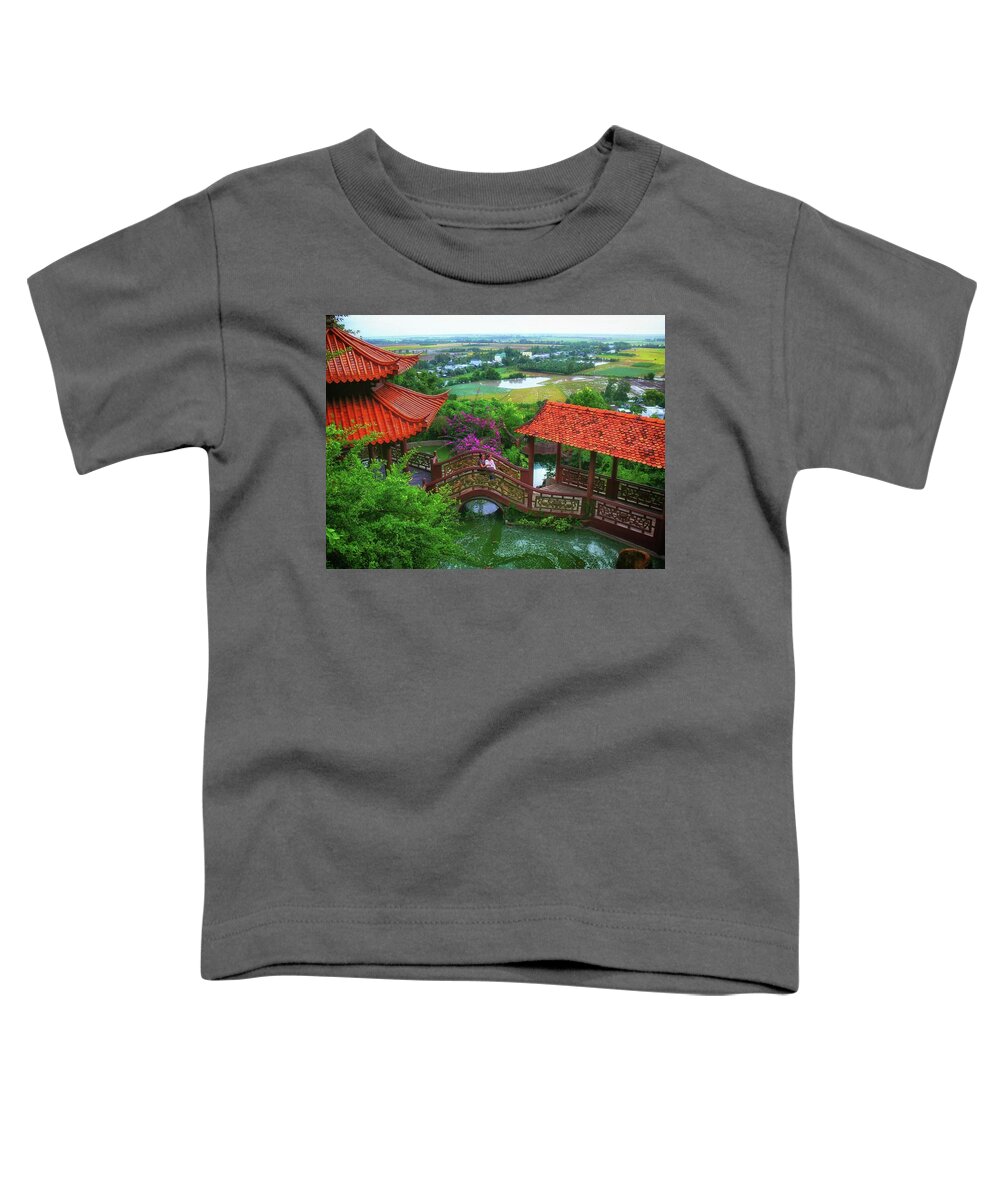 Buddhist Toddler T-Shirt featuring the photograph Buddhist temple landscape by Robert Bociaga