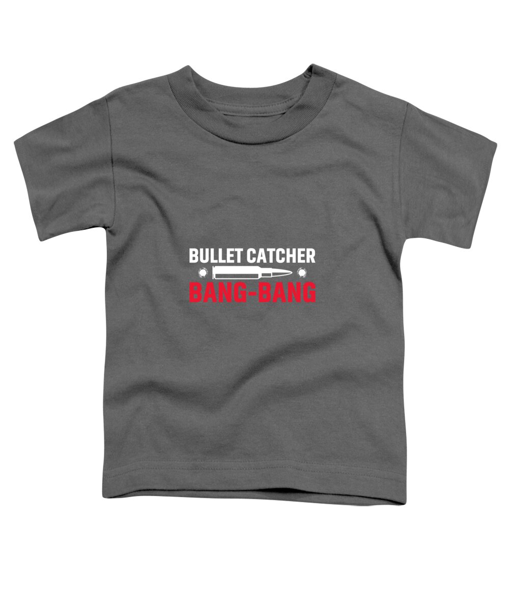 Cityscape Toddler T-Shirt featuring the painting Bullet Catcher Bang-Bang-01 by Celestial Images