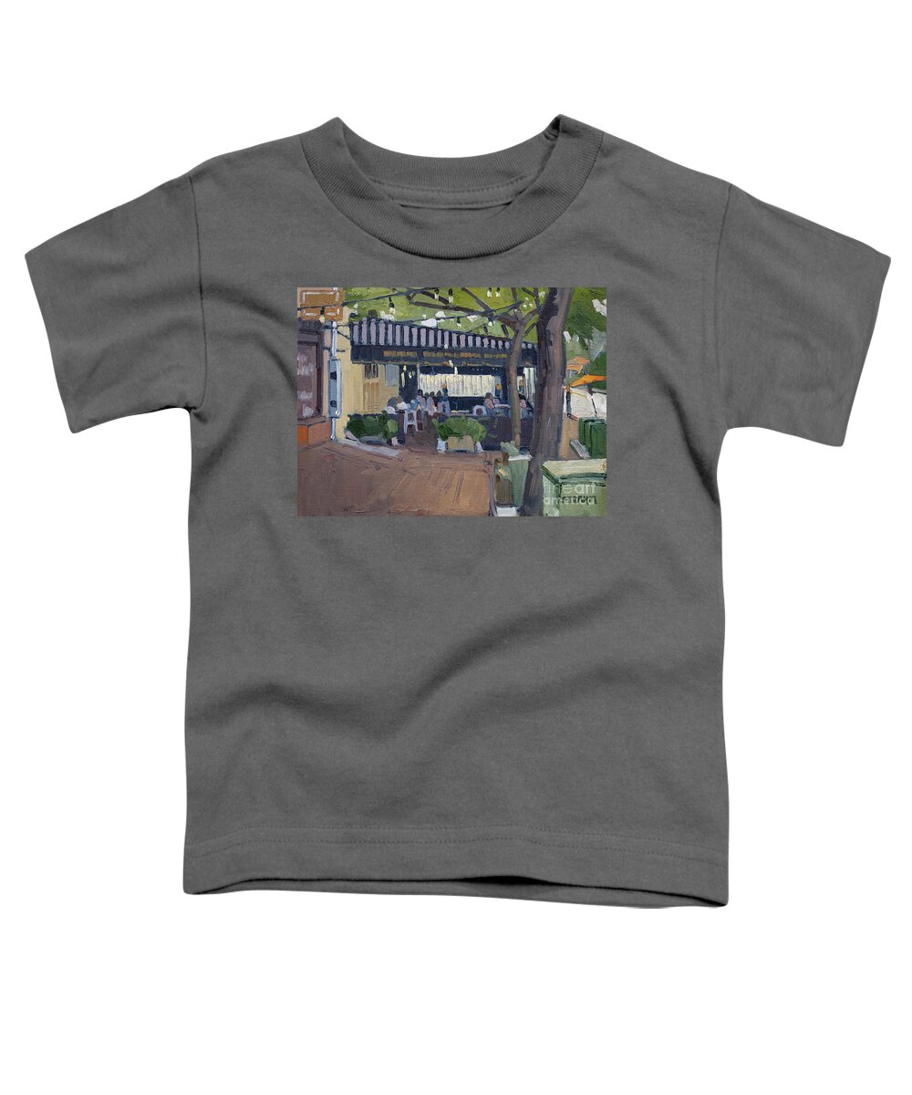 Buona Forchetta Toddler T-Shirt featuring the painting Buona Forchetta - South Park, San Diego, California by Paul Strahm