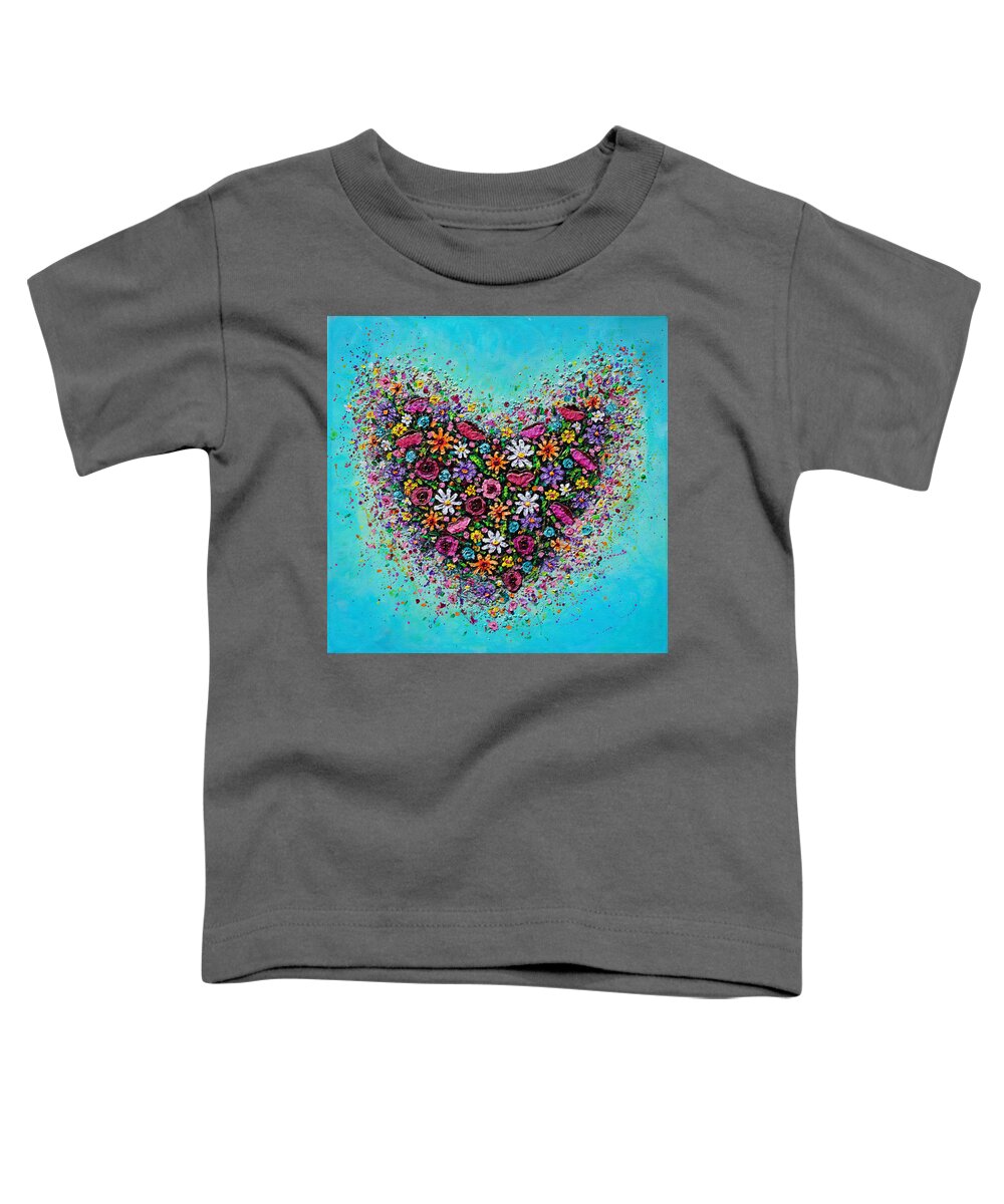 Heart Toddler T-Shirt featuring the painting Bursting with Love by Amanda Dagg