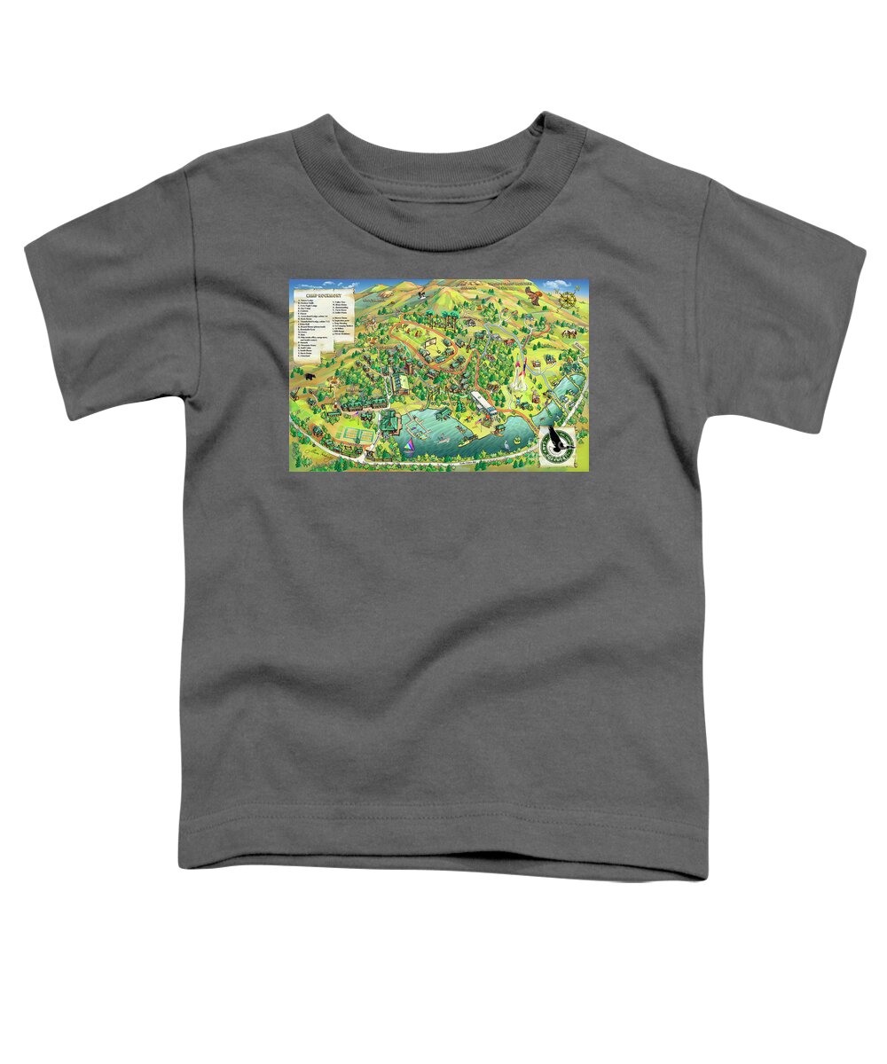 Camp Rockmont Map Illustration Toddler T-Shirt featuring the digital art Camp Rockmont Map Illustration by Maria Rabinky