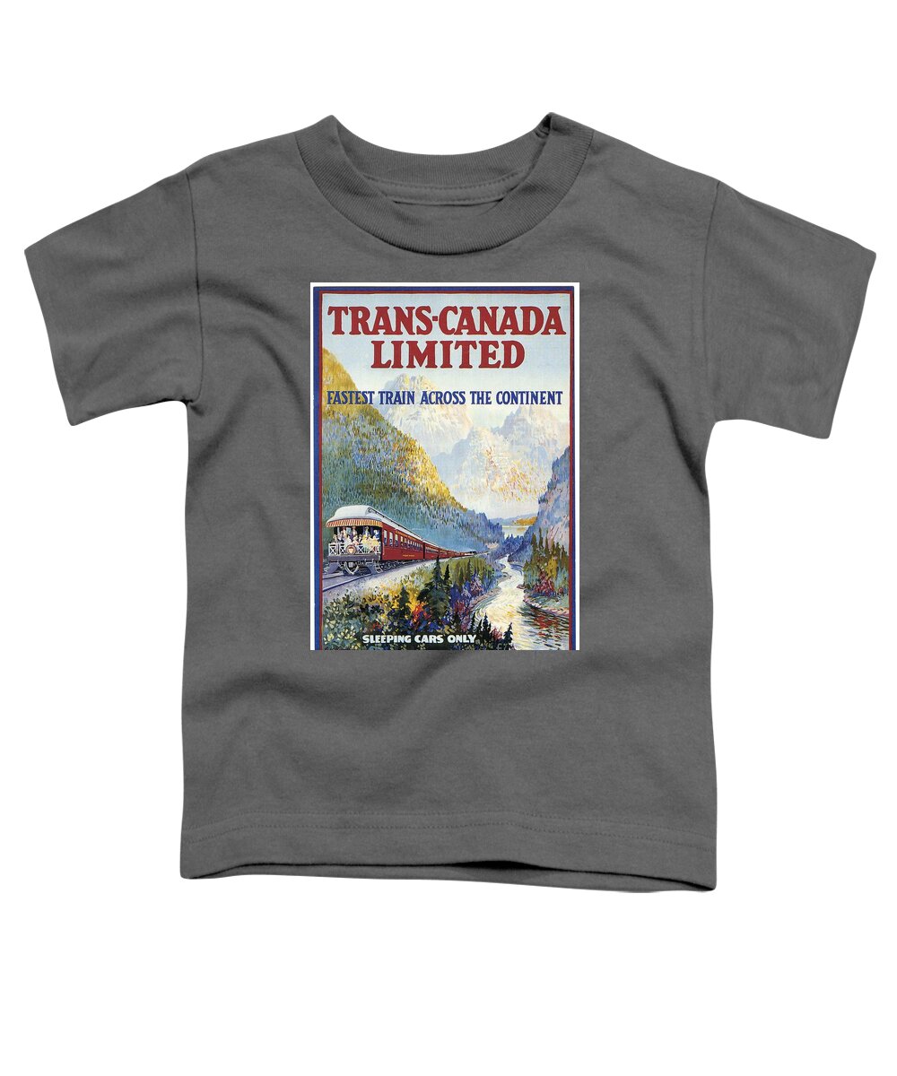 1924 Toddler T-Shirt featuring the drawing Canadian Railroad Poster by Granger