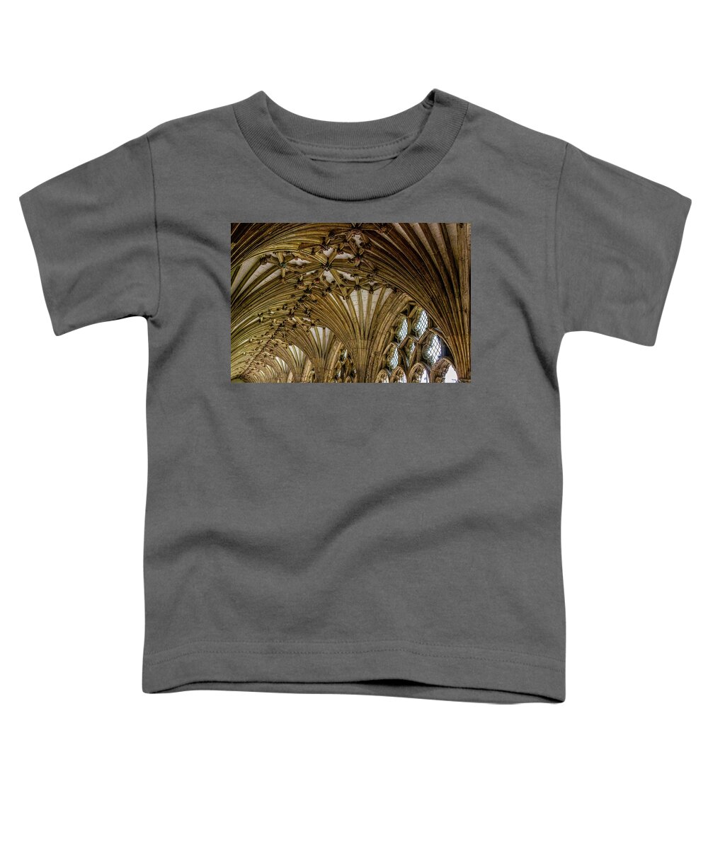 Landmark Toddler T-Shirt featuring the photograph Canterbury Cathedral Cloisters by Shirley Mitchell