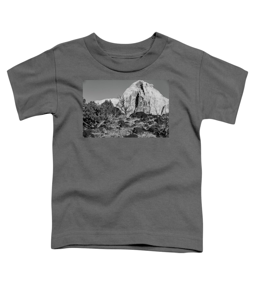 Rock Toddler T-Shirt featuring the photograph Capitol Reef Black and white by Nathan Wasylewski