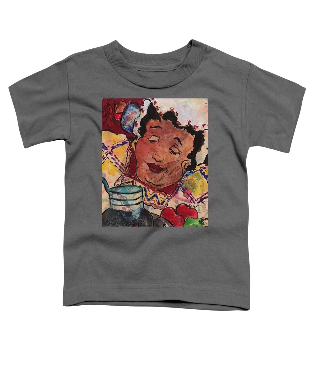 Southwest Cooking Toddler T-Shirt featuring the painting Carmens Ceviche by Elaine Elliott