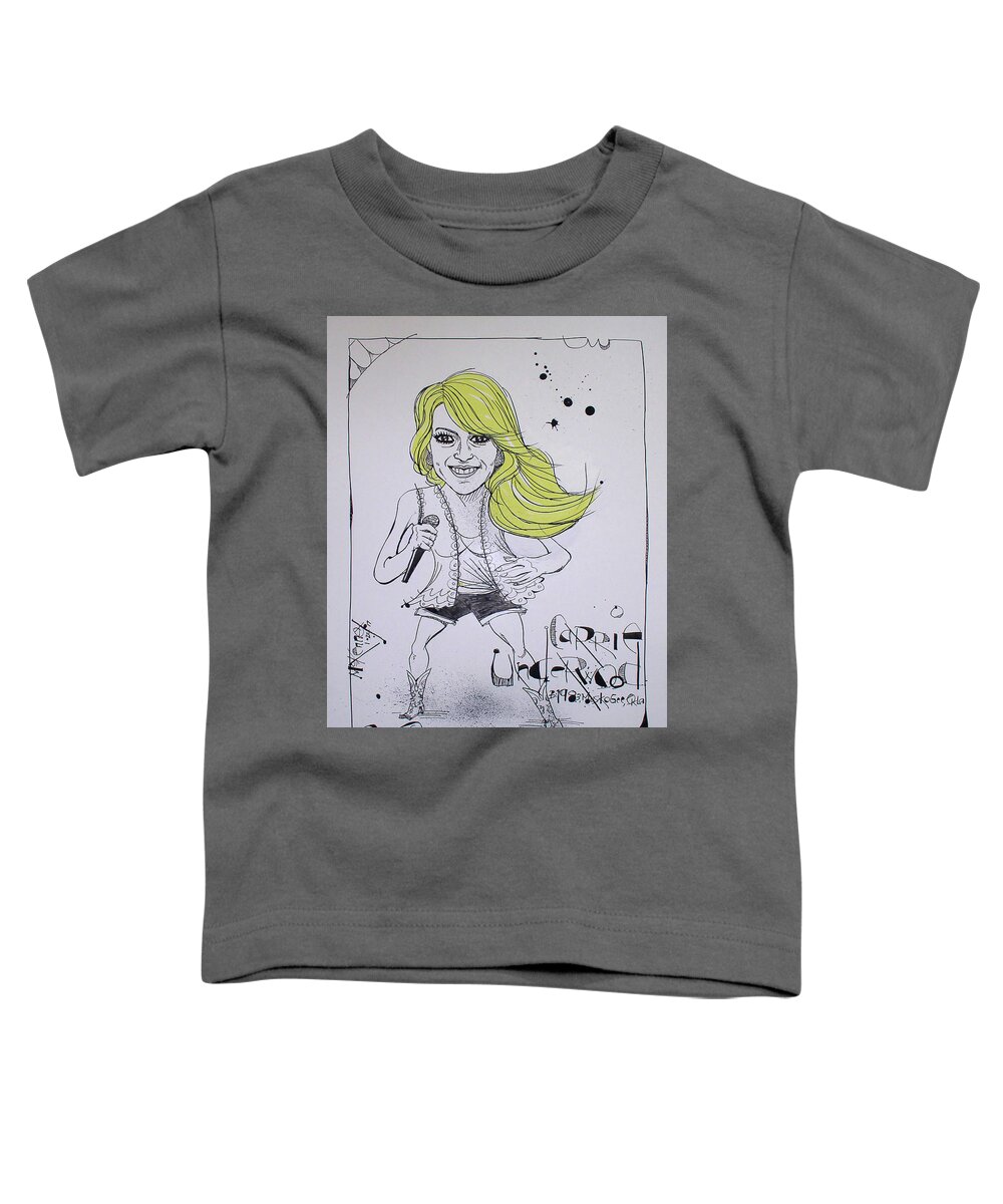  Toddler T-Shirt featuring the drawing Carrie Underwood by Phil Mckenney