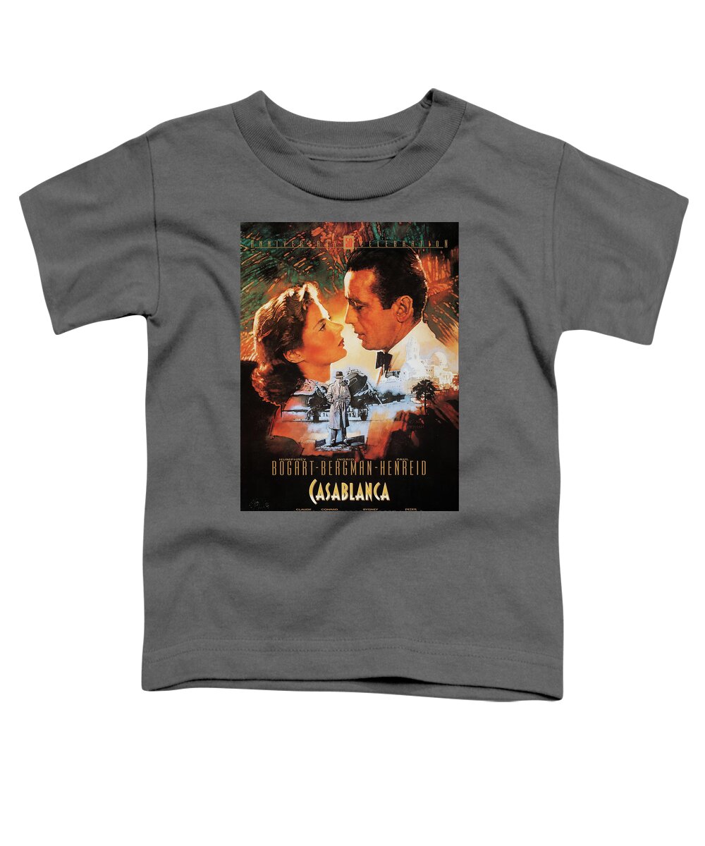 Casablanca Toddler T-Shirt featuring the mixed media ''Casablanca'' poster 1942 by Movie World Posters