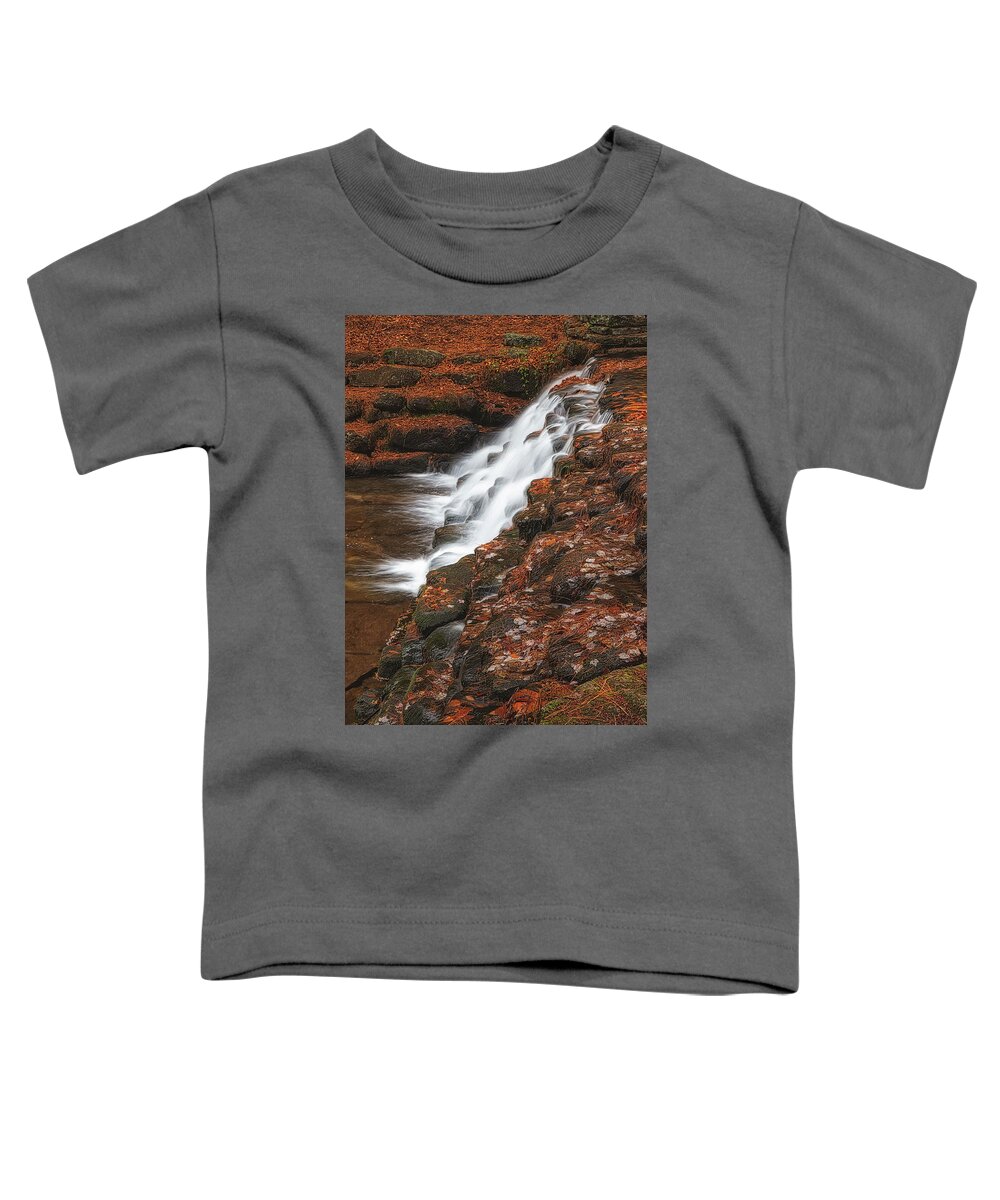 Waterfall Toddler T-Shirt featuring the photograph Cascade And Fall Foliage by Susan Candelario