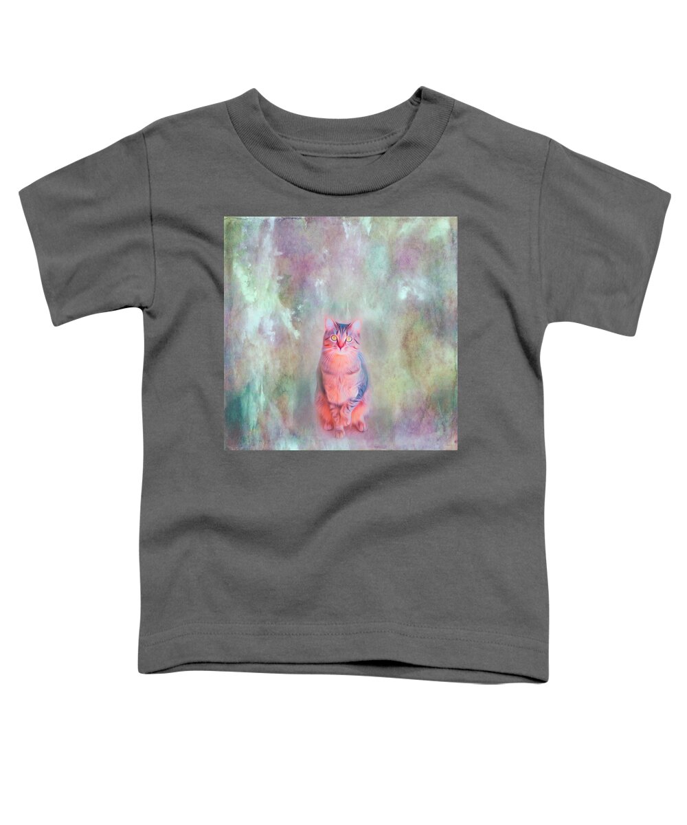 Cat Toddler T-Shirt featuring the photograph Cat Portrait Textured by Aimee L Maher ALM GALLERY