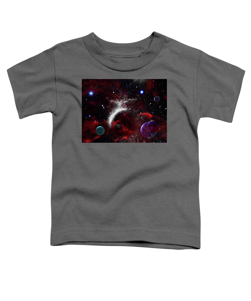  Toddler T-Shirt featuring the digital art Cataclysm of Planets by Don White Artdreamer