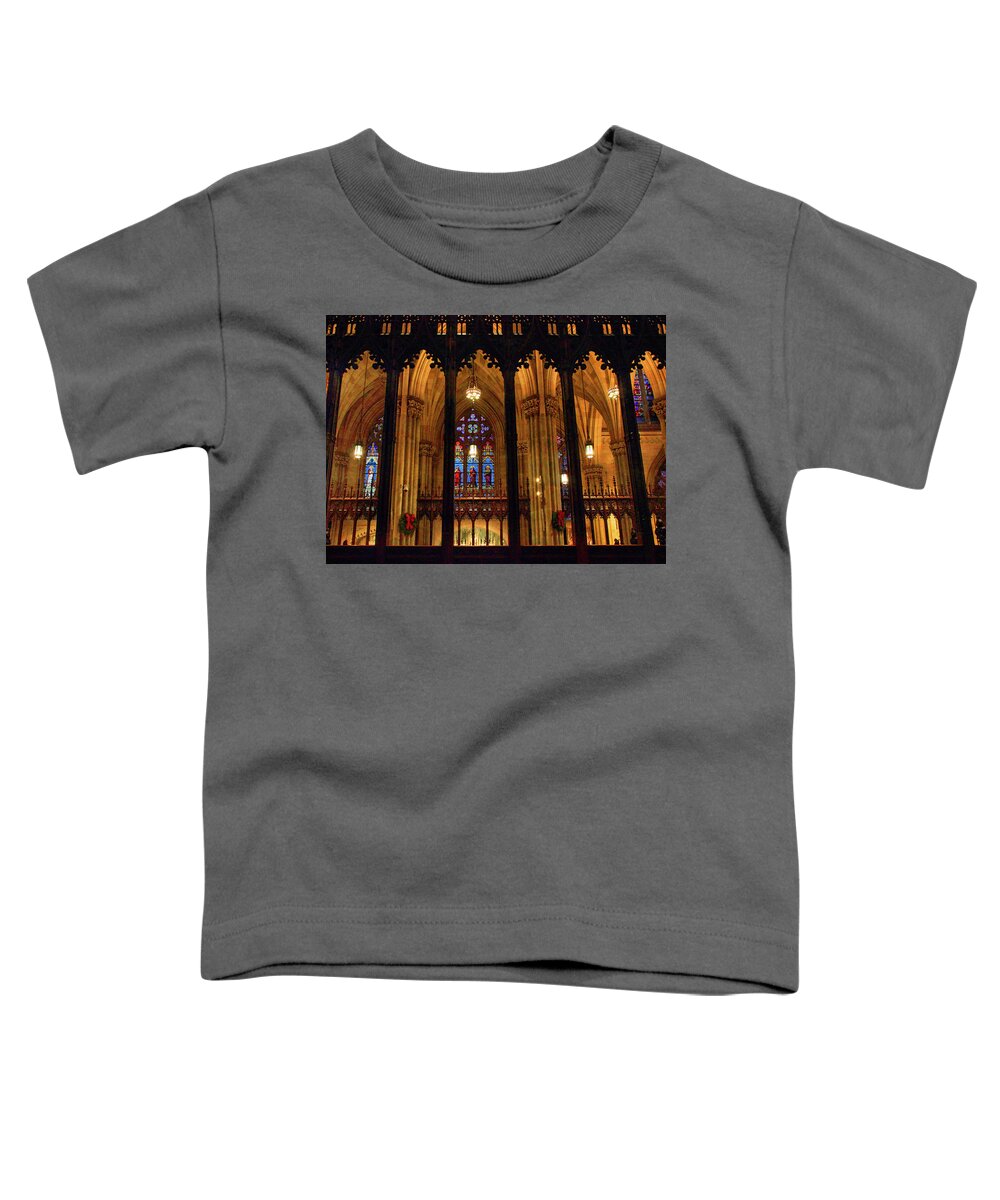 St. Patrick's Cathedral Toddler T-Shirt featuring the photograph Cathedral Arches by Jessica Jenney