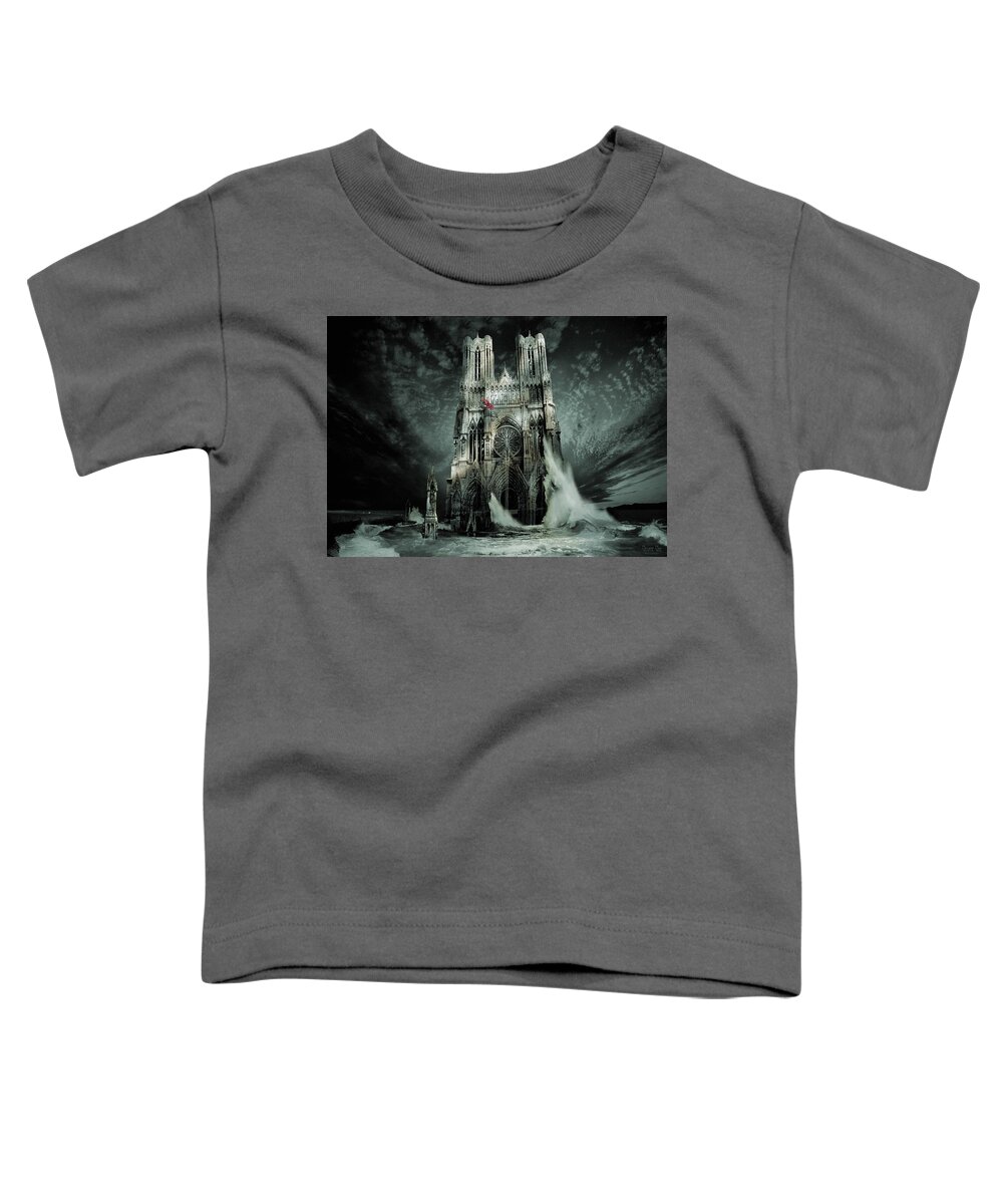 Reims Toddler T-Shirt featuring the digital art Cathedral of Notre-Dame, Our Lady Reims by George Grie