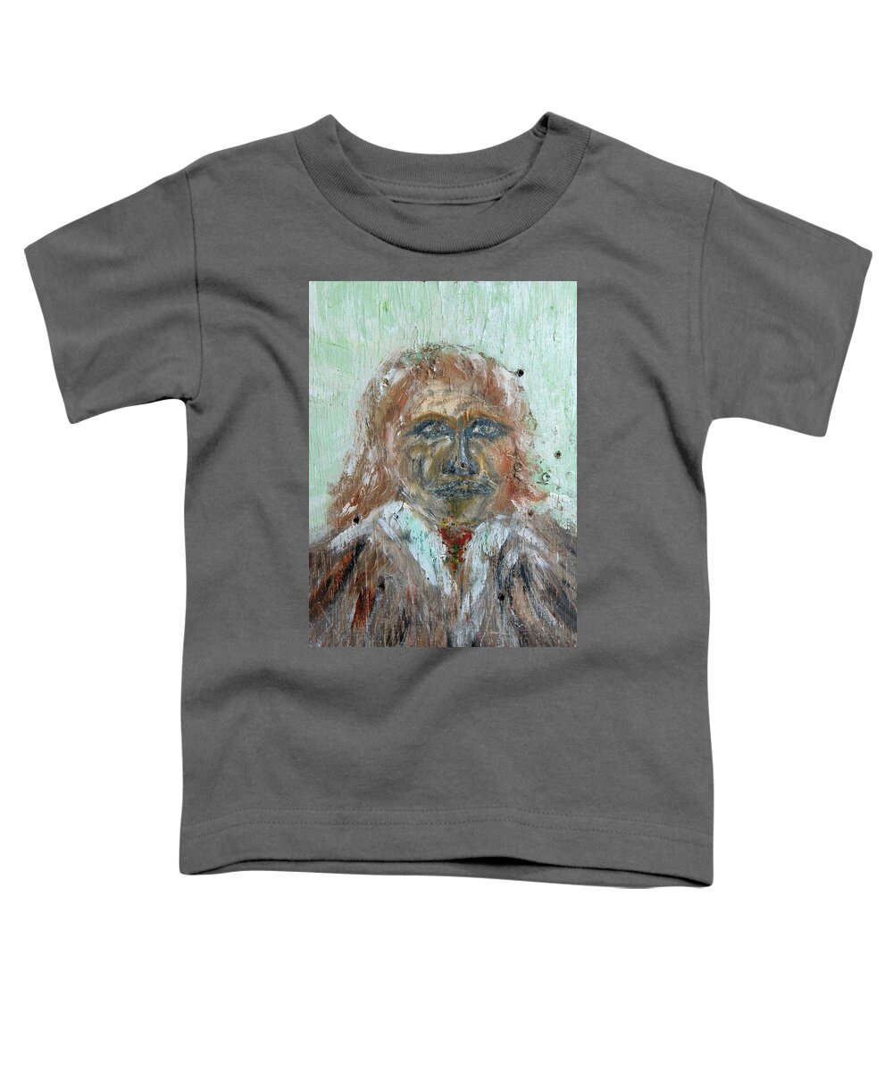  Toddler T-Shirt featuring the painting Caveman by David McCready