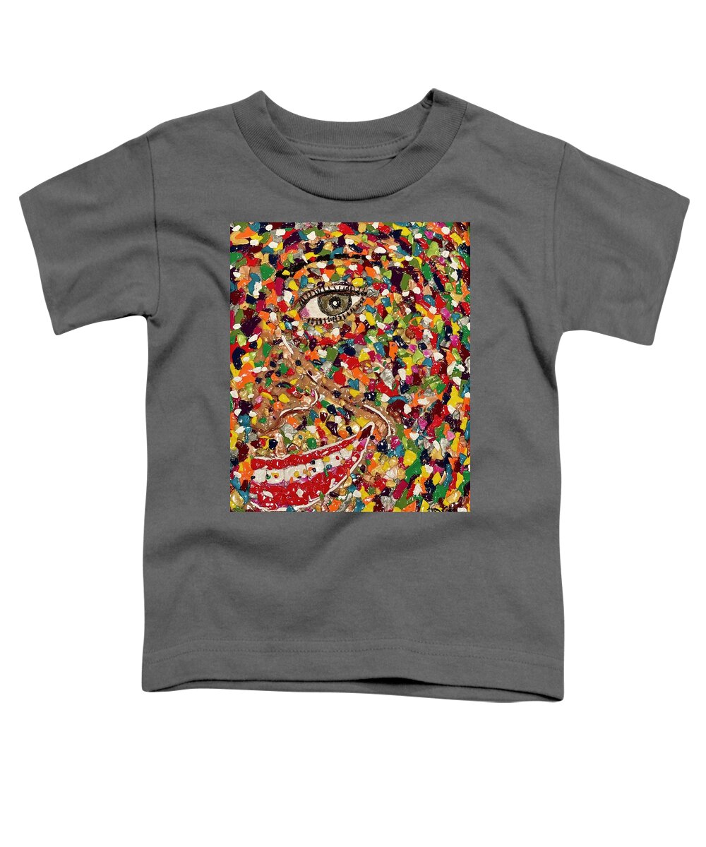 Polymer Clay Toddler T-Shirt featuring the mixed media Celebrate by Deborah Stanley