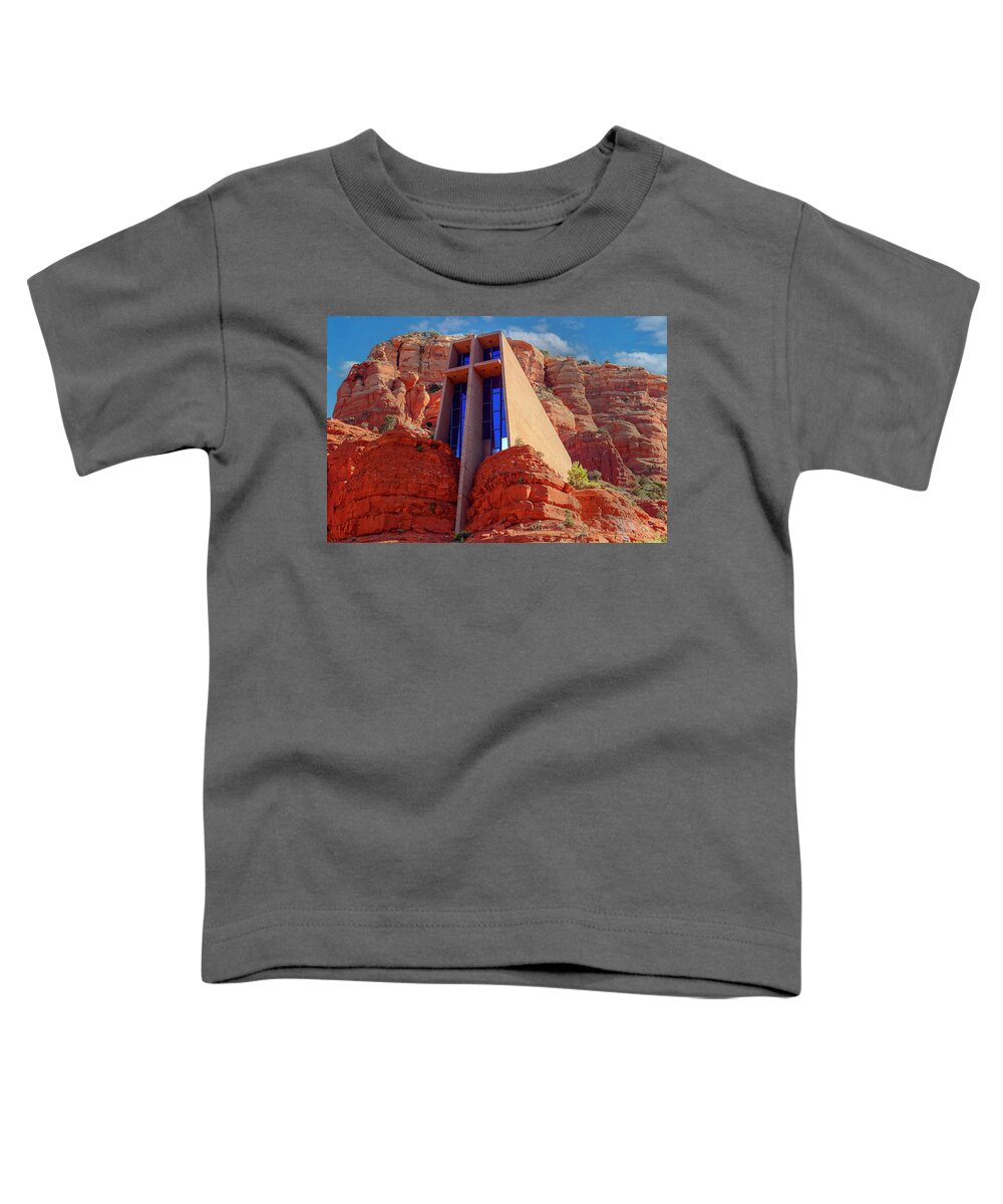 Sedona Toddler T-Shirt featuring the photograph Chapel of the Holy Cross by Al Judge