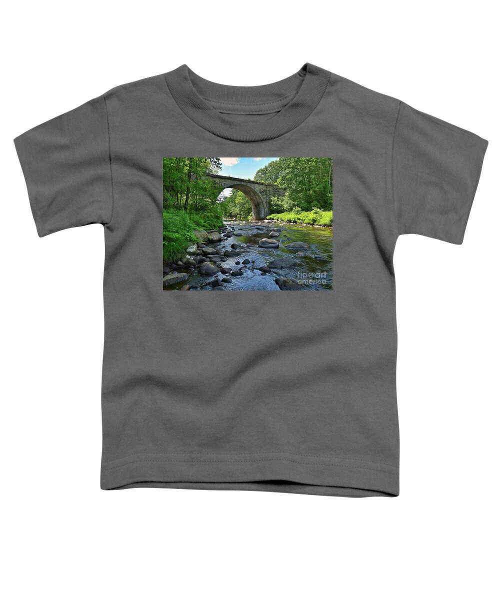 Keene Toddler T-Shirt featuring the photograph Cheshire Stone Arch Railroad Bridge by Steve Brown
