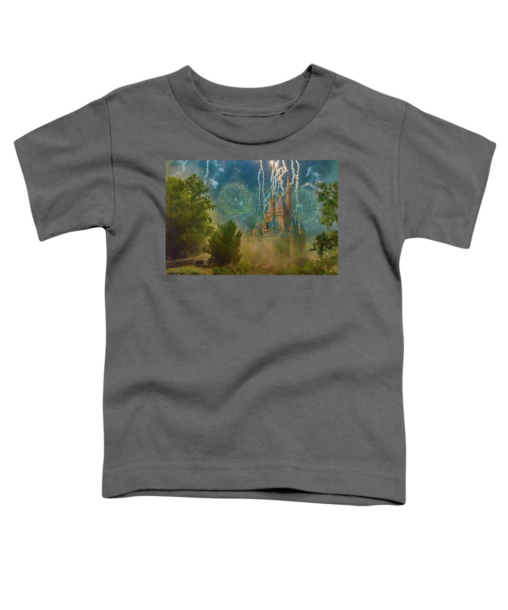 Florida Toddler T-Shirt featuring the photograph Cinderella Castle - Fireworks by Steve Rich