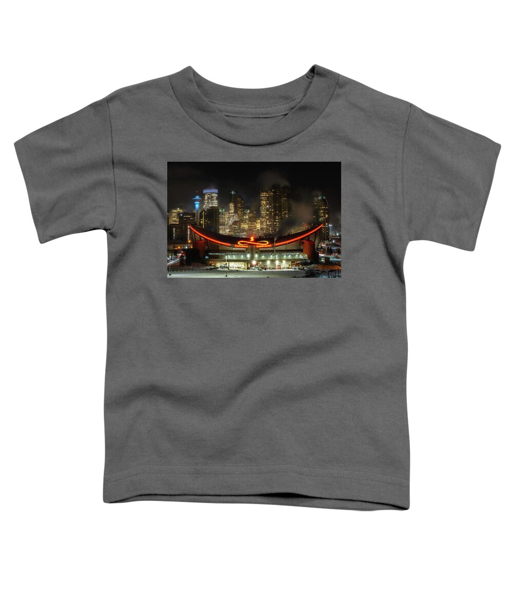 Fine Art America Toddler T-Shirt featuring the photograph City of Calgary Under a Winter Deep Freeze by Yves Gagnon