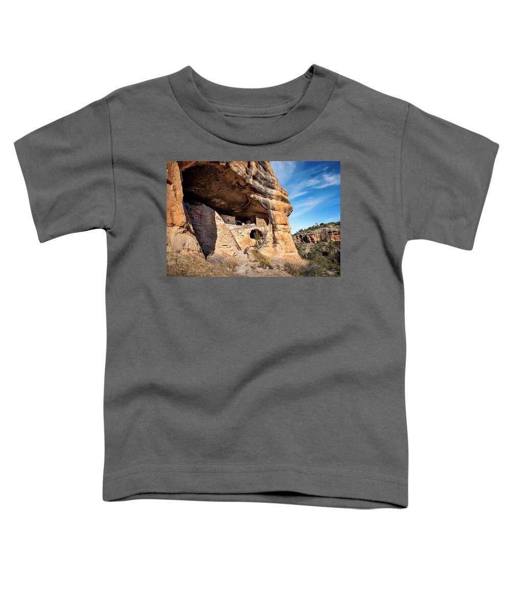 Gila Cave Dwellings Toddler T-Shirt featuring the photograph Cliff Dwelling 9 by Endre Balogh