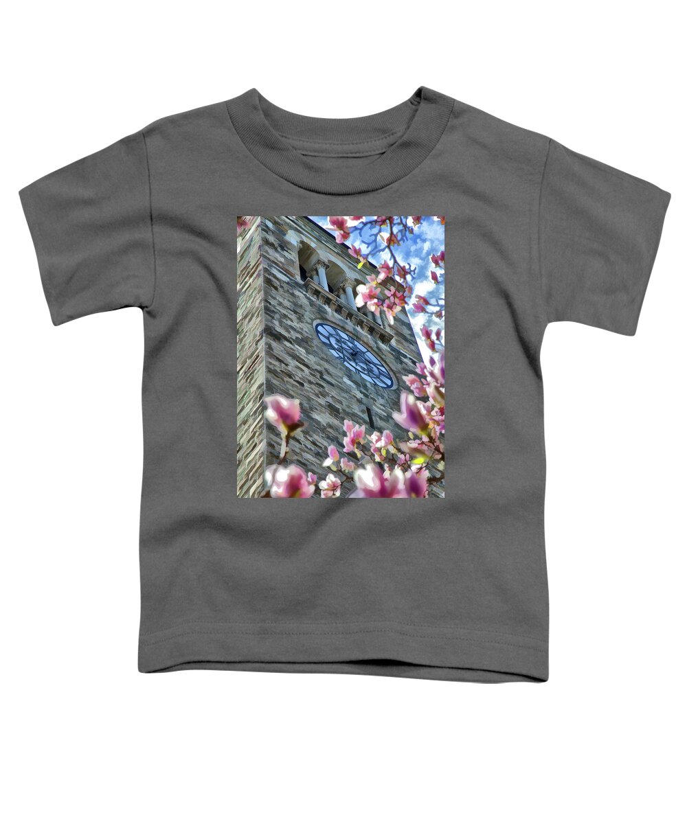 Cornell Toddler T-Shirt featuring the photograph Clock Surrounded 2 by Monroe Payne