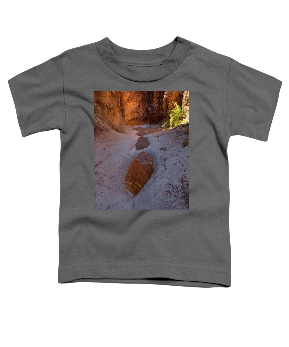 Bbrsp Toddler T-Shirt featuring the photograph Closed Canyon Reflection by Mike Schaffner
