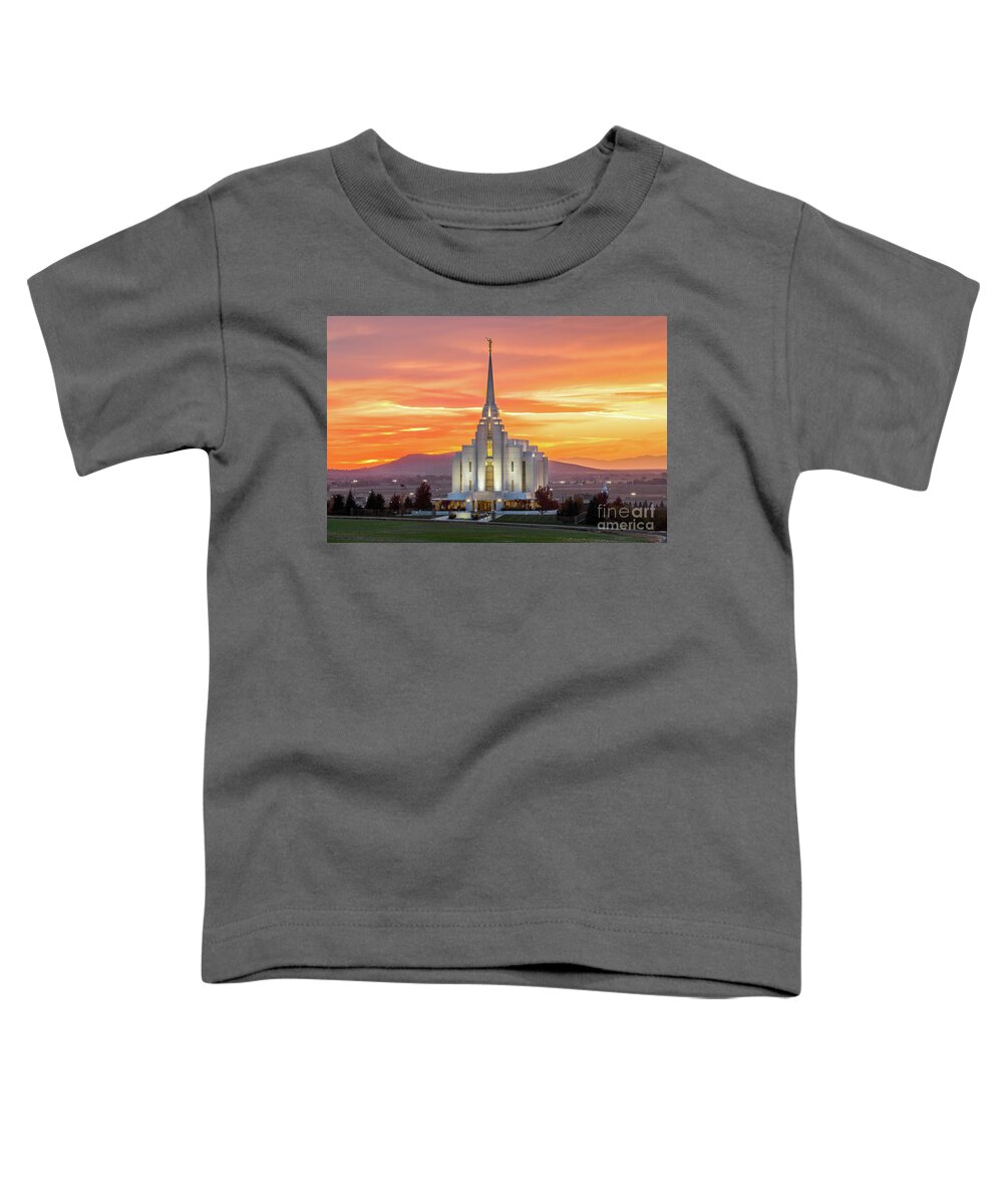 Canon Toddler T-Shirt featuring the photograph Clouds of Glory - Rexburg Idaho Temple by Bret Barton
