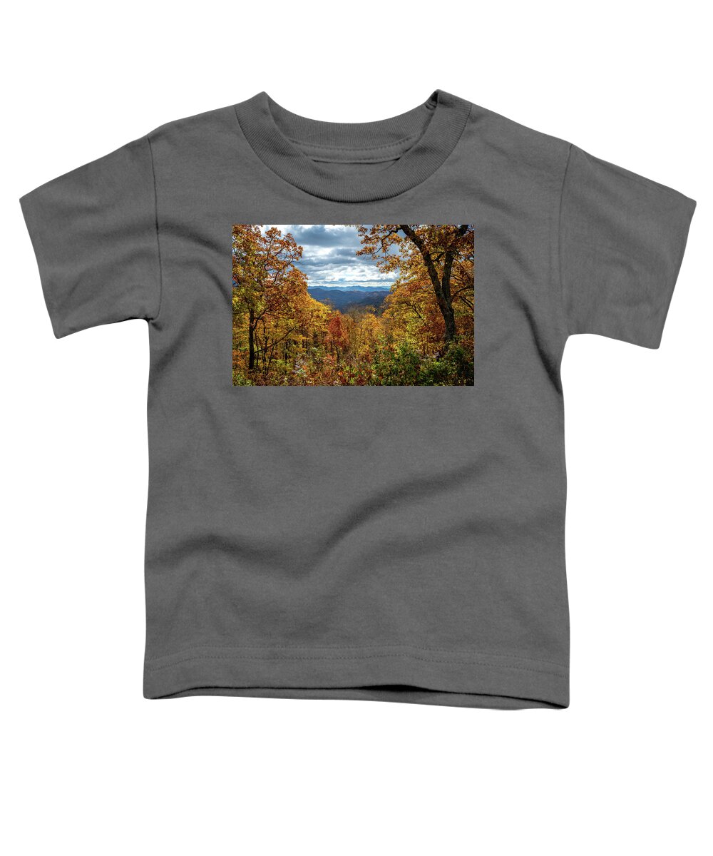 Autumn Toddler T-Shirt featuring the photograph Clouds Over Woodfin Valley by James L Bartlett