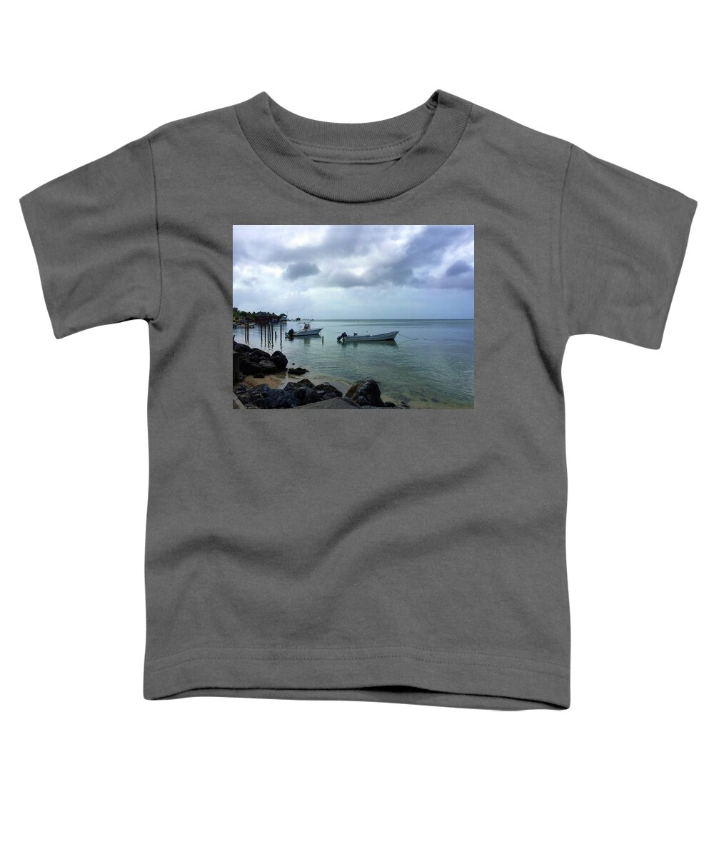 Water Toddler T-Shirt featuring the photograph Cloudy Boating Day by Karen Zuk Rosenblatt