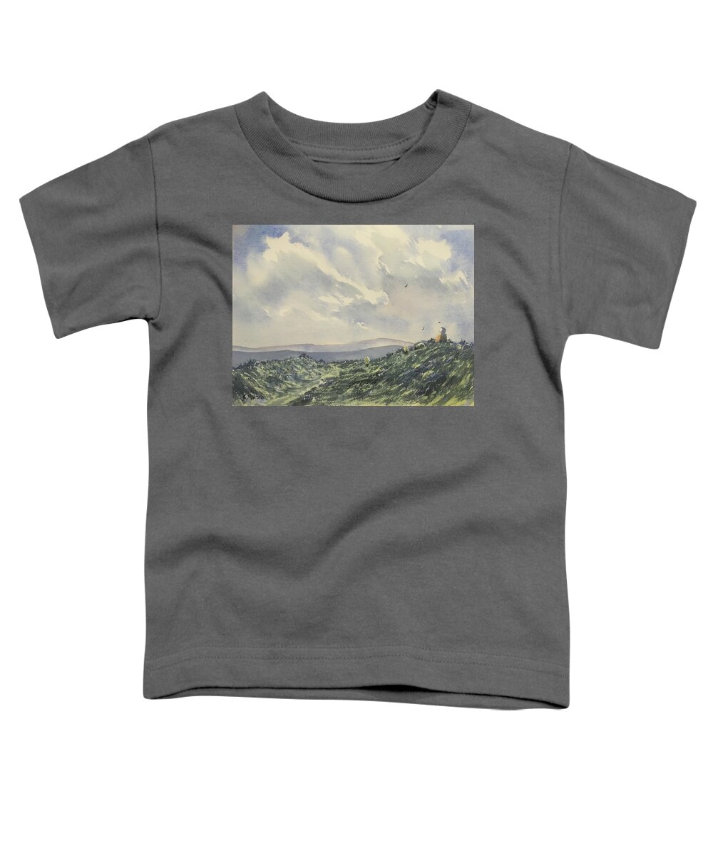Watercolour Toddler T-Shirt featuring the painting Cloudy Skies over Fat Betty by Glenn Marshall