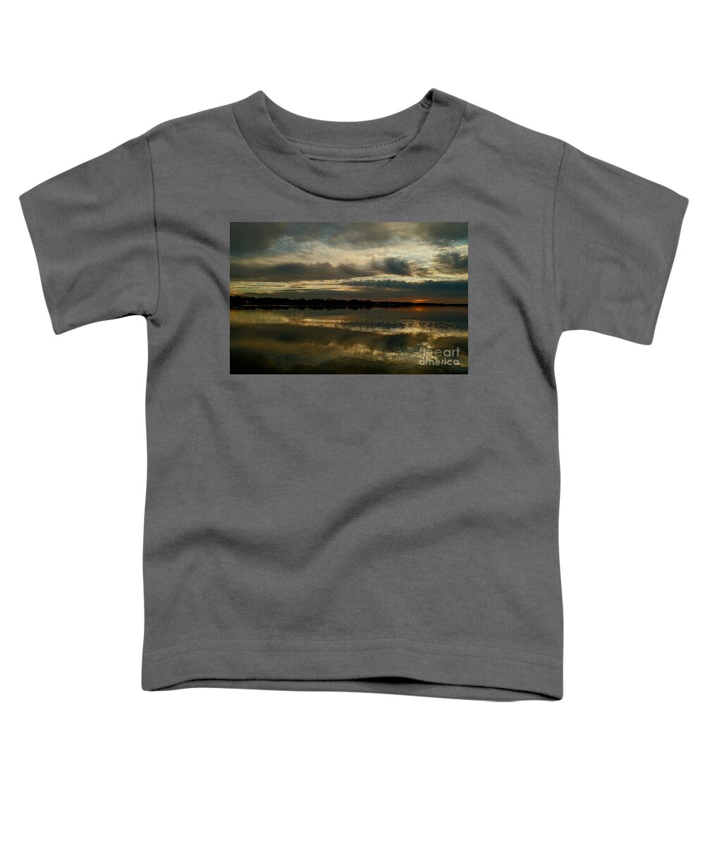 Wildlife Toddler T-Shirt featuring the photograph Cloudy Swannee Upper Niagara Sunset by fototaker Tony