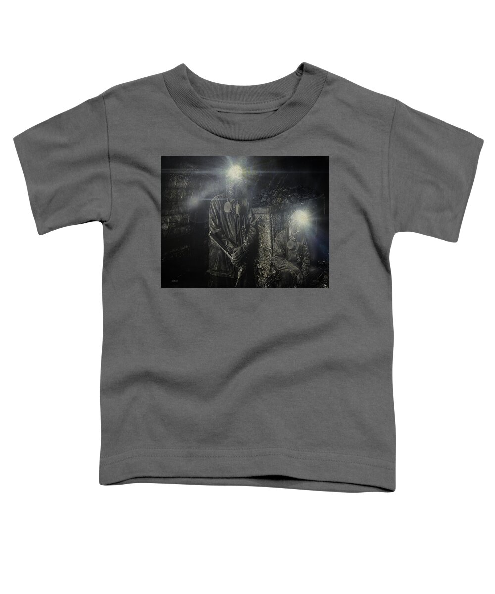 Coal Toddler T-Shirt featuring the digital art Coal Miners by Mark Allen