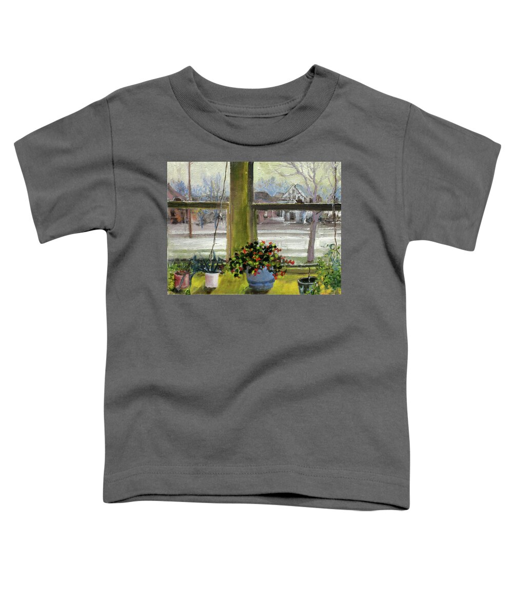  Toddler T-Shirt featuring the painting Cold Outside by Douglas Jerving