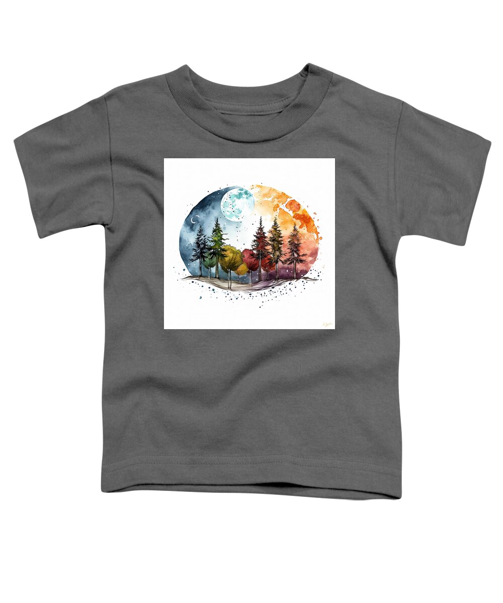 Four Seasons Toddler T-Shirt featuring the photograph Color Dance - Contemporary Modern Watercolor Celebration of the Four Seasons by Lourry Legarde