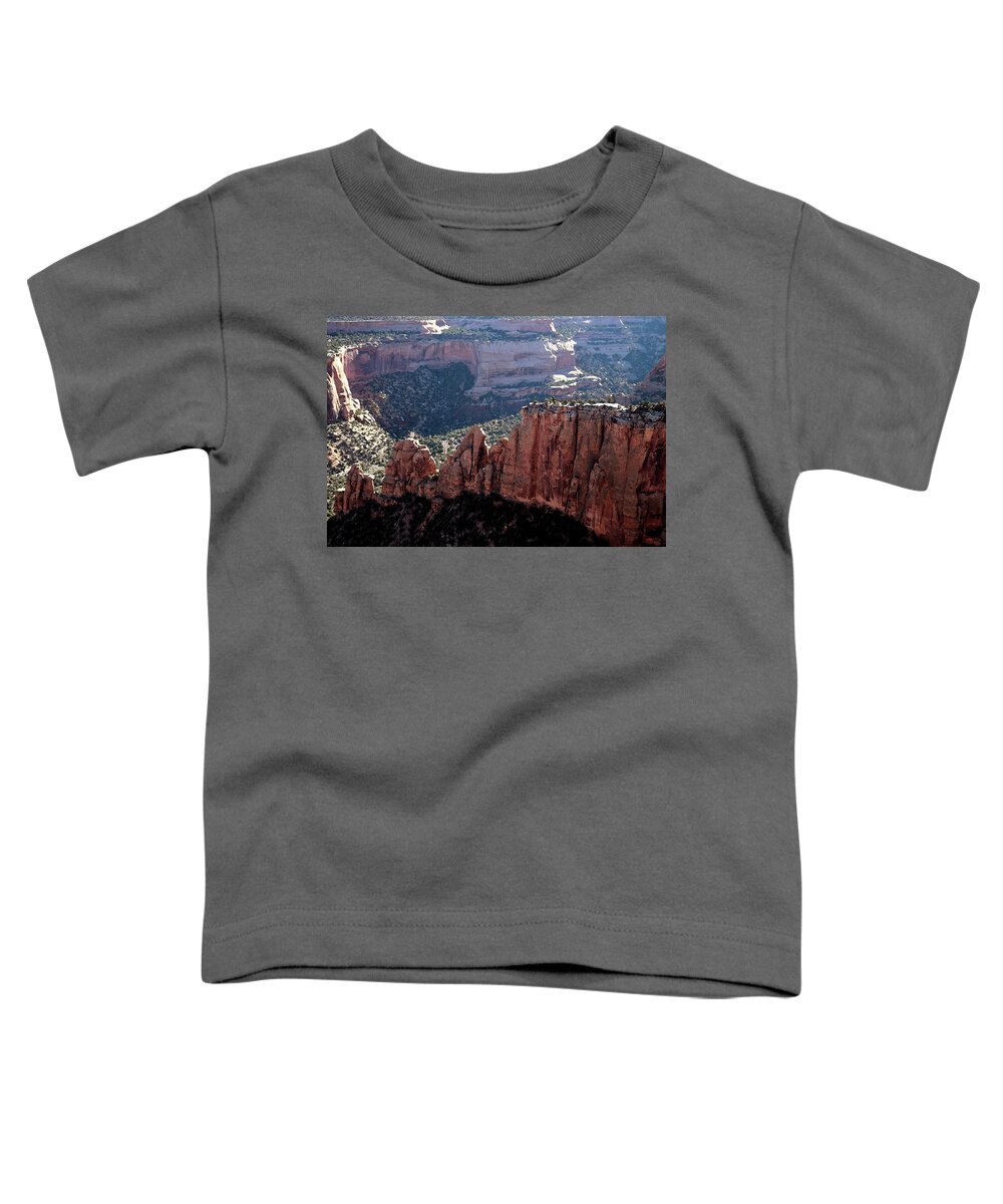 Rock Toddler T-Shirt featuring the photograph Colorado Monument 1661 by Laura Davis