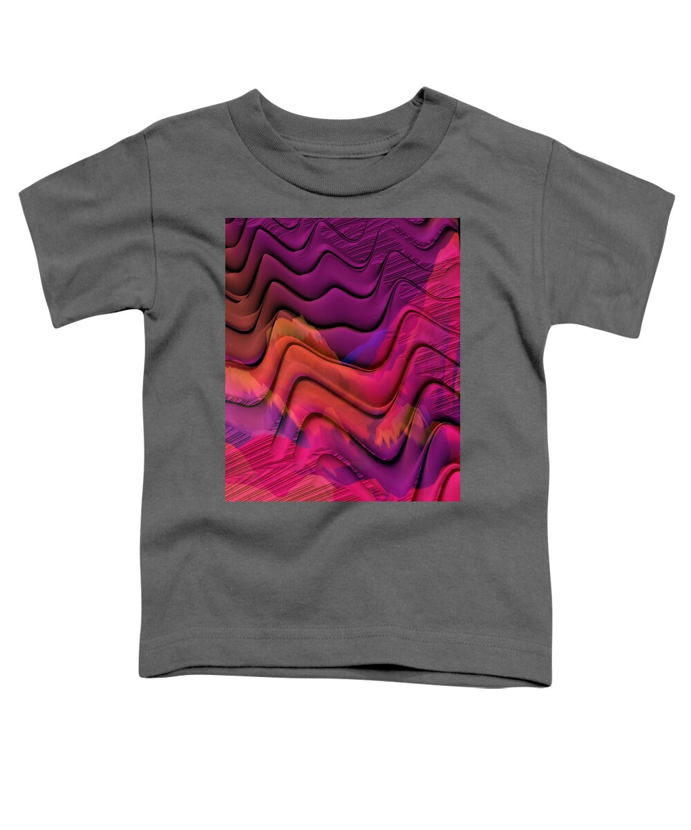 Moroccan Colors Toddler T-Shirt featuring the digital art Colorful BOHO Zigzags by Bonnie Bruno