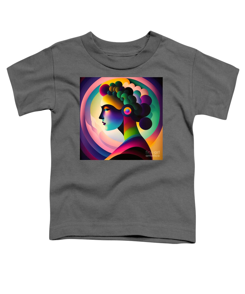 Portrait Toddler T-Shirt featuring the digital art Colourful Abstract Portrait - 14 by Philip Preston