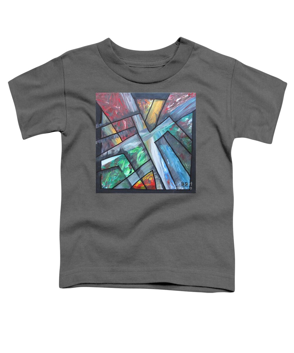 Abstract Pattern Cushion Lobby Office Decor Pillow Bag Mask Toddler T-Shirt featuring the painting Contrast by Bradley Boug
