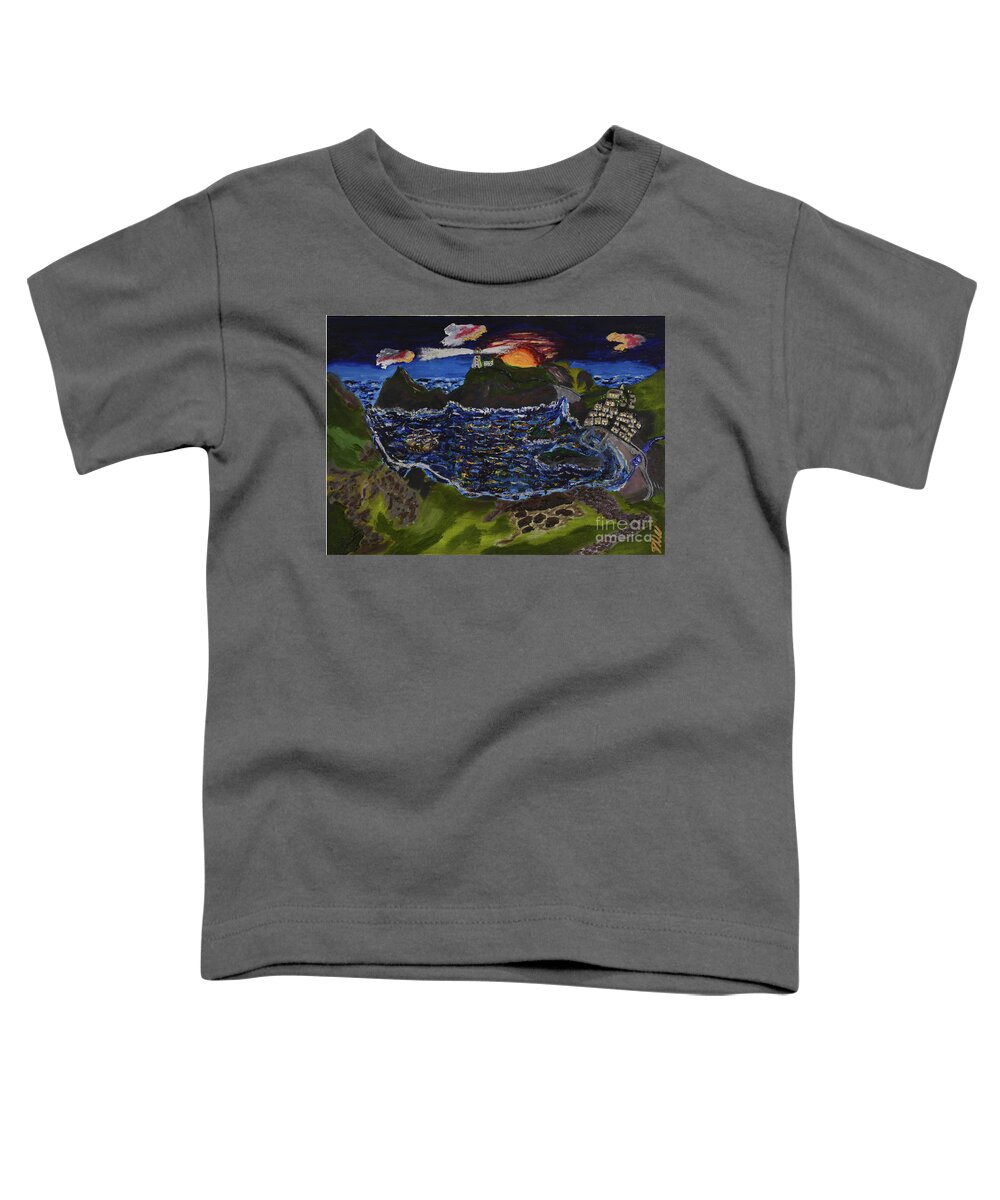 England Toddler T-Shirt featuring the painting Cornwall 1700's by David Westwood