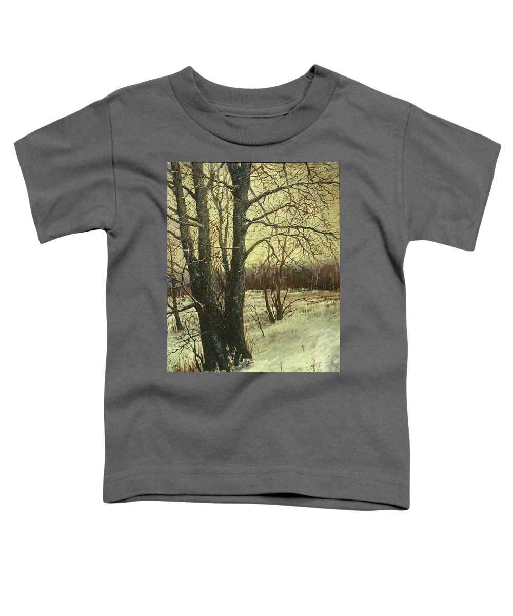  Toddler T-Shirt featuring the painting Cottonwood Cousins by Douglas Jerving