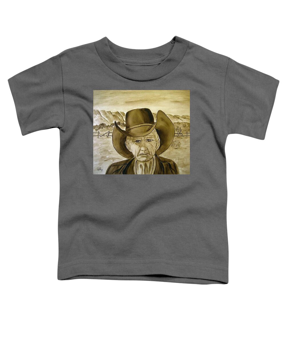 Cowboy Toddler T-Shirt featuring the painting Cowboy Tex by Kelly Mills