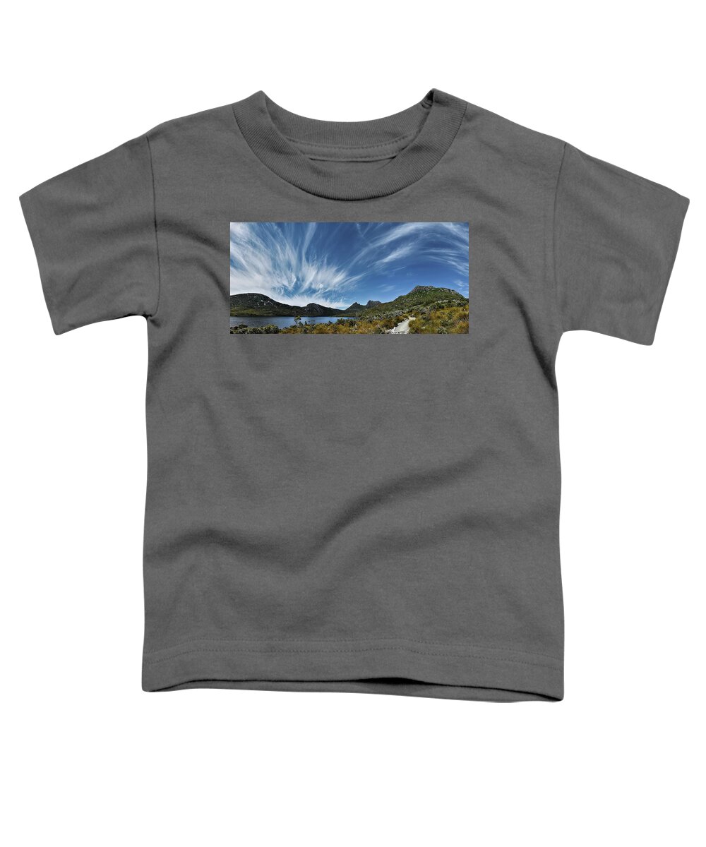 Cradle Mountain Toddler T-Shirt featuring the photograph Cradle Mountain panorama by Andrei SKY