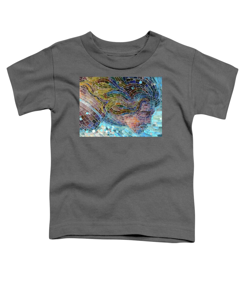Mosaic Toddler T-Shirt featuring the glass art Crash by Mia Tavonatti