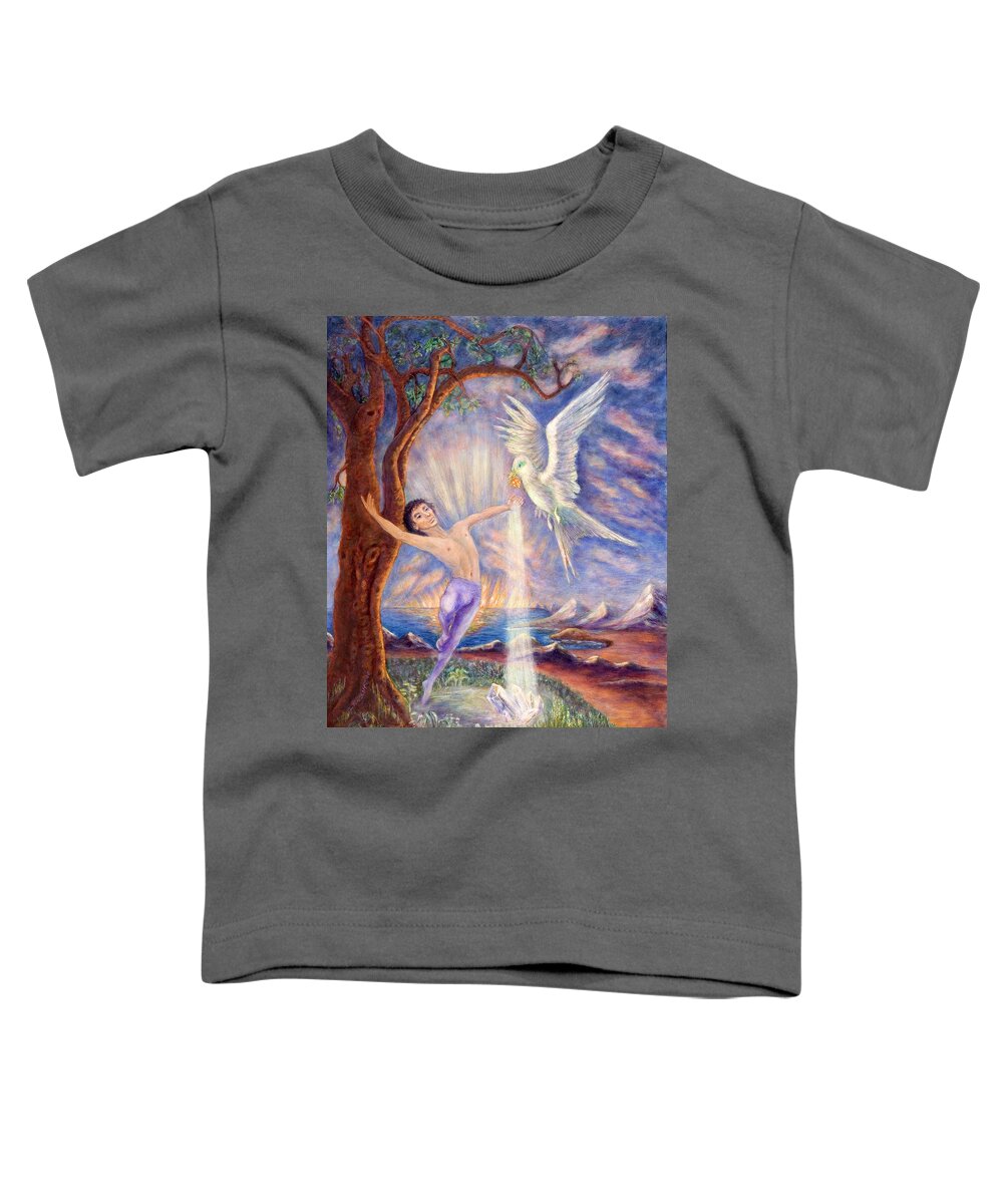 Dove Toddler T-Shirt featuring the painting Creating a Healing Garden by Irene Vincent