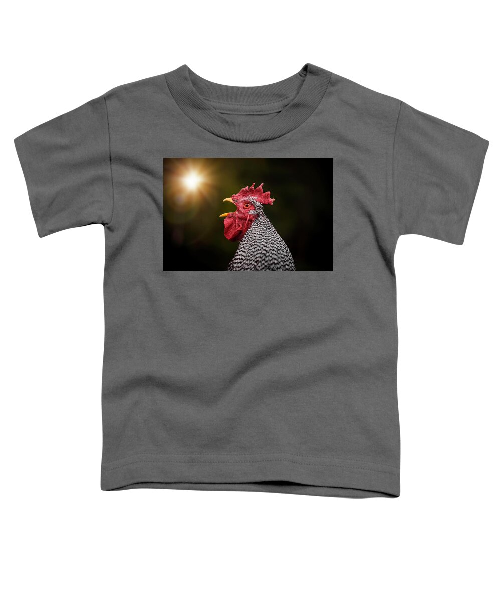  Toddler T-Shirt featuring the photograph Crooked Feet Rooster by Nicole Engstrom