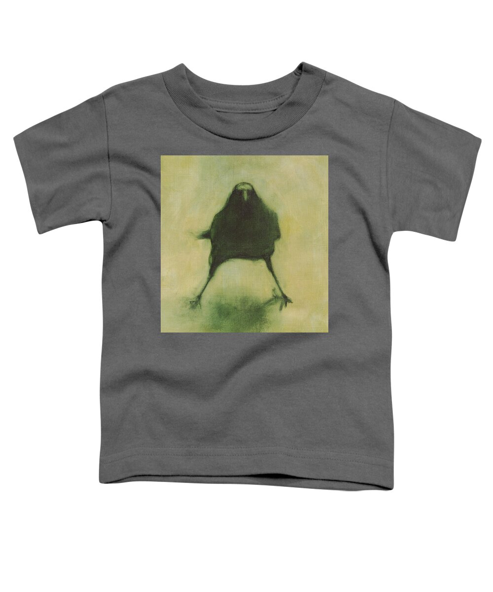 Crow Toddler T-Shirt featuring the painting Crow 6 cropped version by David Ladmore